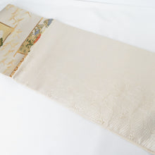 Load image into Gallery viewer, Back Obi Karori Kira Kichi Shobun Silver Six -Pass Pattern Pure Silk Fomal Tailoring Length 425cm Beautiful goods