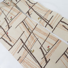 Load image into Gallery viewer, Nishijin Obi Nagoya Obi Sanko Textile Pongee Modern 6 -handed Pure Silk White Brown 8 Dimension Tailored Kimono Back Length 376cm Unused