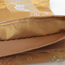 Load image into Gallery viewer, Nishijin Oribubi belt Kawamura Textile Nishiki Single Song Selection Hand Weave Gold Rokukuro Pattern Pure Silk Silk Formal Kimono Bearing Length 440cm Beautiful goods