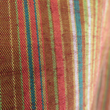 Load image into Gallery viewer, Tsumugi kimono single striped pure silk brown collar Casual tailoring kimono 163cm beautiful goods
