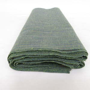 反物 着尺 浜松木綿 縞 緑色 未仕立て品 日本製 着物生地 長さ1350cm 未使用品