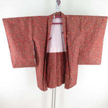 Load image into Gallery viewer, Haori Antique Long Haori Meisen Abstract Pure Silk Brown Retro Taisho Roman Romance Kimono 93cm