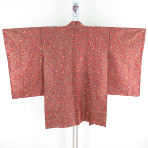 Haori Antique Long Haori Meisen Abstract Pure Silk Brown Retro Taisho Roman Romance Kimono 93cm