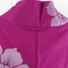画像をギャラリービューアに読み込む, 羽織 アンティーク 長羽織 御召 花柄 正絹 紫色 レトロ 大正ロマン 着物用 身丈90cm
