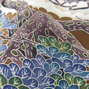 Kuromyode Original Kaga Yuzen Yoshinoten Sugiura Nobu Matsu Matsu Matsu Matsu Matsu Matsuzo Introduction Pure Silk History Lined Wide collar dressing Kimono Formally tailored