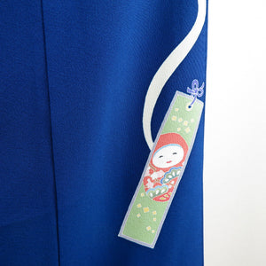 Color Tomesode Orchestra Yusen Den Shimomura Toshiaki Shimomura Strip Blue Writer Pure Silk Pure Lined Wide Collar One Crest Formal Tailor