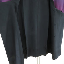 画像をギャラリービューアに読み込む, 道行 正絹 リバーシブル 無地ぼかし 紫色・黒色 和装コート 袷仕立て 着物用 身丈91cm 美品