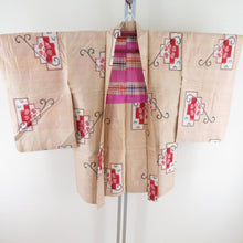 Load image into Gallery viewer, Haori Antique Nagahaori Meisen Tsubaki Pure Silk Retro Taisho Roman Kimono Kimono 89cm