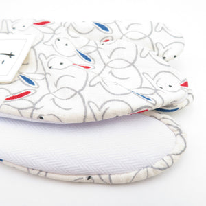 柄足袋 23.0cm 白色 兎柄 うさぎ 底面白色 日本製 たびや 一輪館 綿100％ 4枚こはぜ レディース 女性用 足袋 着付け小物 カジュアル