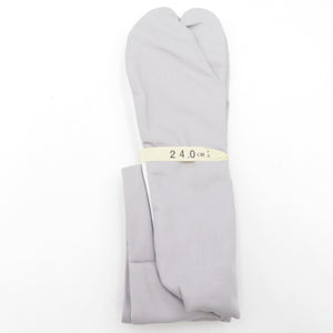 色足袋 24.0cm 薄灰色 無地 底面白色 日本製 たびや 一輪館 綿100％ 4枚こはぜ レディース 女性用 足袋 着付け小物 カジュアル