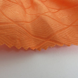 Obi -fried orange color x thin oven -fried kimono -fried Retro squeezed silk 100% gorgeous adult ceremony wedding, etc.