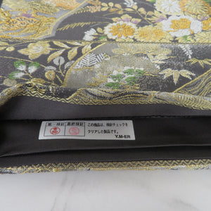 Back belt cracks pure silk silk thread lame thread gray six -handed pattern pure silk formal tailoring kimono length 436cm