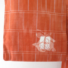 Load image into Gallery viewer, Tsumugi Kimono Rose Rose Lined Collar Orange Silk Casual Casual Kimono Tailor