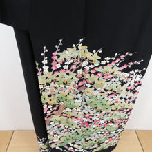 Load image into Gallery viewer, Black Tomesode Original Kaga Yozen Dye Hyakuki Tori Hanitori Works Writers Introduction Pure Silk Pure Lined Lined Collar Remone Play Formal Tailor 153cm