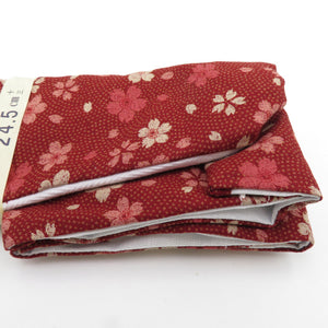 柄足袋 24.5cm 臙脂色 桜柄 さくら 底面白色 日本製 たびや 一輪館 綿100％ 4枚こはぜ レディース 女性用 足袋 着付け小物 カジュアル