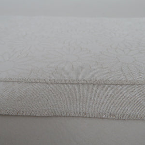 Half -collar weaving shop thread yarn half -collar flower pattern chrysanthemum white off -white silver yarn Made in Japan Kyoto Tango kimono length 110cm