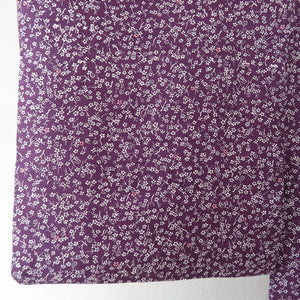 小紋 紬地 染め文様 梅柄 正絹 紫色 広衿 袷 カジュアル 仕立て上がり 