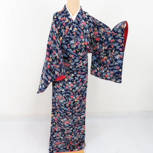 愛用 231 広衿 袷 正絹 小紋 染め柄の可愛い着物 着物・浴衣 