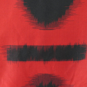 着物 アンティーク 銘仙 幾何学 袷 バチ衿 正絹 赤・黒色 仕立て上がり着物 レトロ 大正ロマン 身丈155cm