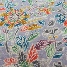 Load image into Gallery viewer, Komonhana Aquarium Pure silk gray purple wide collar lined Casual tailoring kimono 162cm beautiful goods