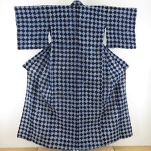 Load image into Gallery viewer, Yukata squeezing for women Yukata A blue Ichimatsu -pine Bun Matsunomitsu Summer Matsukami Ladies Tailor