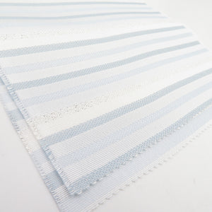 Half -collar woven woven yarn -a -collar striped pattern Light blue white Japanese Kyoto Tango kimono length 110cm