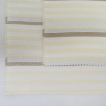 Load image into Gallery viewer, Half -collar woven woven yarn -a -collar striped light yellow light brown Japanese Kyoto Tango kimono length 110cm