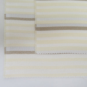 Half -collar woven woven yarn -a -collar striped light yellow light brown Japanese Kyoto Tango kimono length 110cm