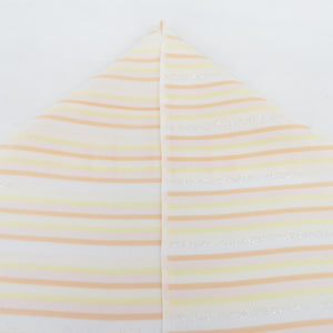 Half -collar woven woven yarn -a -collar striped light yellow thin orange color in Japan Kyoto Tango Kimono Length 110cm