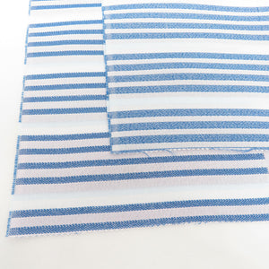 半衿 織り屋 糸り 糸利 半襟 縞 青色 薄青色 日本製 京都 丹後 和装小物 長さ110cm