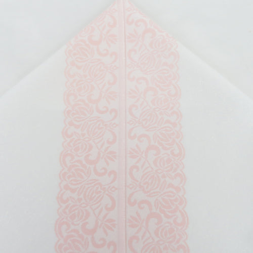 半衿 織り屋 糸り 糸利 半襟 レース柄 薄ピンク 白色 金銀糸使用 日本製 京都 丹後 和装小物 長さ110cm