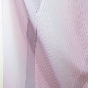 夏着物 斉藤三才 単衣 絽 夏用 ぼかし 小紋 広衿 正絹 紫色 紋なし