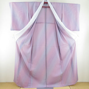 Summer kimono Saito Three -year -old Course Roukashi Natsuzo Komon Wide Collar Pure Silk Purple Crest No Tailor