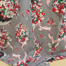 Load image into Gallery viewer, Komon Modern Antenna Modern Antenna Washable Kimono Polyester Flowers Gray Polyester Gray x Red Saaya -shaped Ground Lined Collar Tailor