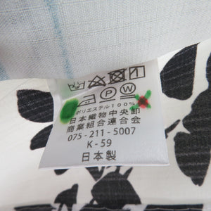 Summer kimono Komon Washable kimono single garment Moon Castle pattern Off -white x Mist Green Bee collar Yukata 100 % Casual Summer Numbers 163cm Beautiful goods
