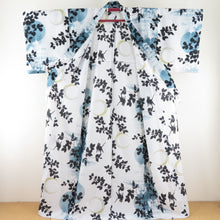 Load image into Gallery viewer, Summer kimono Komon Washable kimono single garment Moon Castle pattern Off -white x Mist Green Bee collar Yukata 100 % Casual Summer Numbers 163cm Beautiful goods