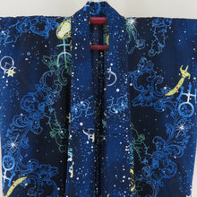 Load image into Gallery viewer, Summer kimono Komon Washable kimono Uniform Uranus Neptune pattern blue x green bee collar yukata polyester 100 % casual summer height 163cm beautiful goods