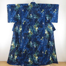 Load image into Gallery viewer, Summer kimono Komon Washable kimono Uniform Uranus Neptune pattern blue x green bee collar yukata polyester 100 % casual summer height 163cm beautiful goods