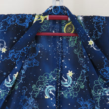 Load image into Gallery viewer, Summer kimono Komon Washable kimono Uniform Uranus Neptune pattern blue x green bee collar yukata polyester 100 % casual summer height 163cm beautiful goods