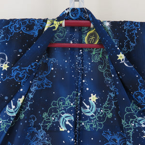 Summer kimono Komon Washable kimono Uniform Uranus Neptune pattern blue x green bee collar yukata polyester 100 % casual summer height 163cm beautiful goods