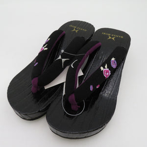 Women's Yukata Ladies HANAE MORI Nin Black X purple rose pattern 23.5 ~ 24.5cm Size casual women's footwear summer