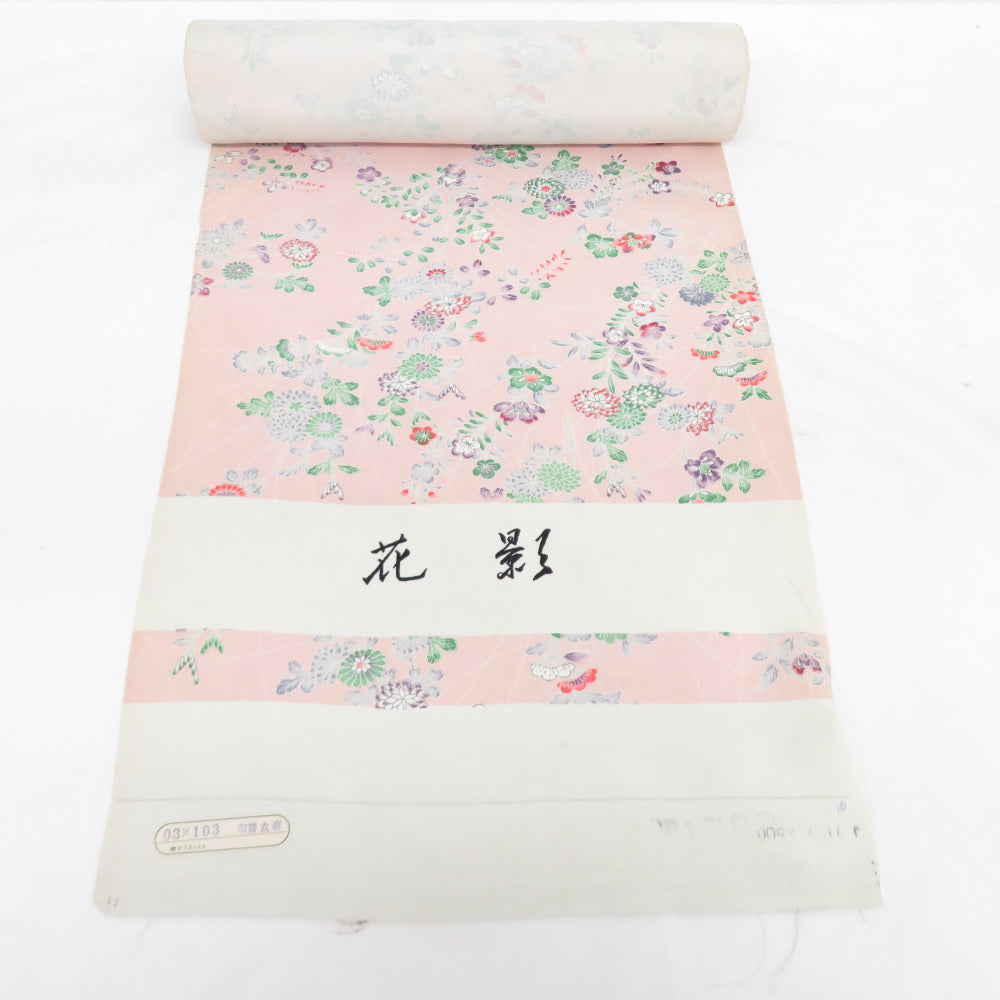 Colon Komi Komi Shaku Kusakage Hanakage Pink Pure Kazu Judge Women's Kimono Fabric Length 1300cm