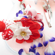Load image into Gallery viewer, Hair ornaments 2 points for girls Red Purple Flower Knack Otama Firing Hair Set Hair Accessories Shichigosan Beauty