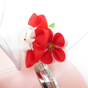 Hair ornaments 2 points for girls Red Purple Flower Knack Otoma Hair Set Hair Accessories Shichigosan Beauty