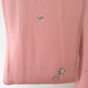 Komonkaga Yuzen Kakimoto Ichiro Supervisory Pattern Hanamaru Silk Silk Silmon Pink Color One Crest Lined Casual Casual Tailoring Kimono Star Star