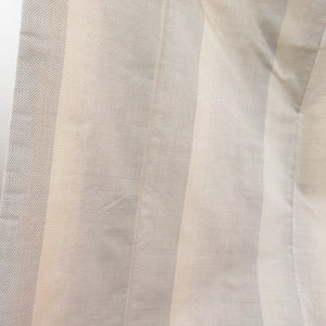 紬 着物 白泥大島紬 縞 カタス式 袷 広衿 クリーム色系 正絹 カジュアル着物 仕立て上がり 身丈163cm