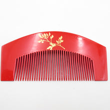 Load image into Gallery viewer, Hair ornaments, fragmented front comb set with red folding fan with flower hairpin Karaehei piggybidet flat kanzashi writer