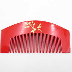 Hair ornaments, fragmented front comb set with red folding fan with flower hairpin Karaehei piggybidet flat kanzashi writer