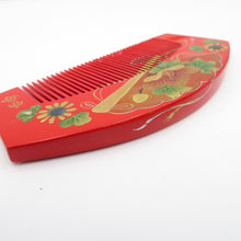 Load image into Gallery viewer, Hair ornaments, fragmented front comb set with red folding fan with flower hairpin Karaehei piggybidet flat kanzashi writer