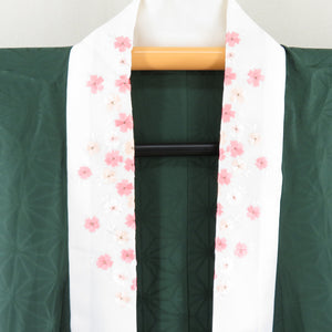 Hamanaga no leaf crest green pure silk silk collar sleeve sleeves Musou long undergarment